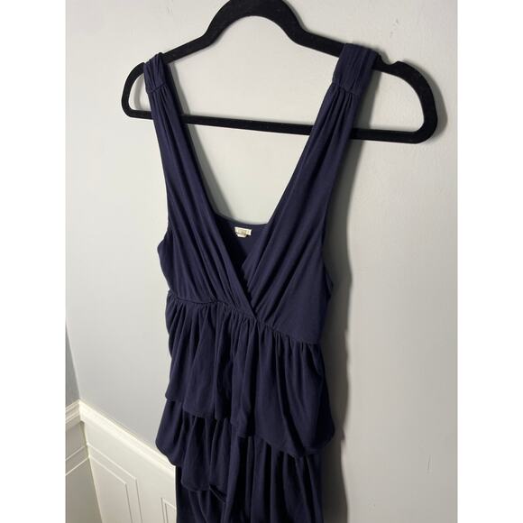 J.Crew, Size Small, Navy Modal Dress, Ruffle Layers, V Neck, Super Soft, EUC - Picture 5 of 7
